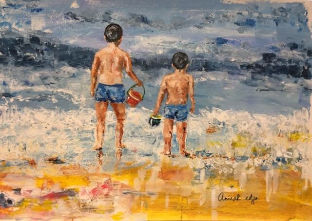 Two two Boys 1 Commissioned — painting by Anirak Edza