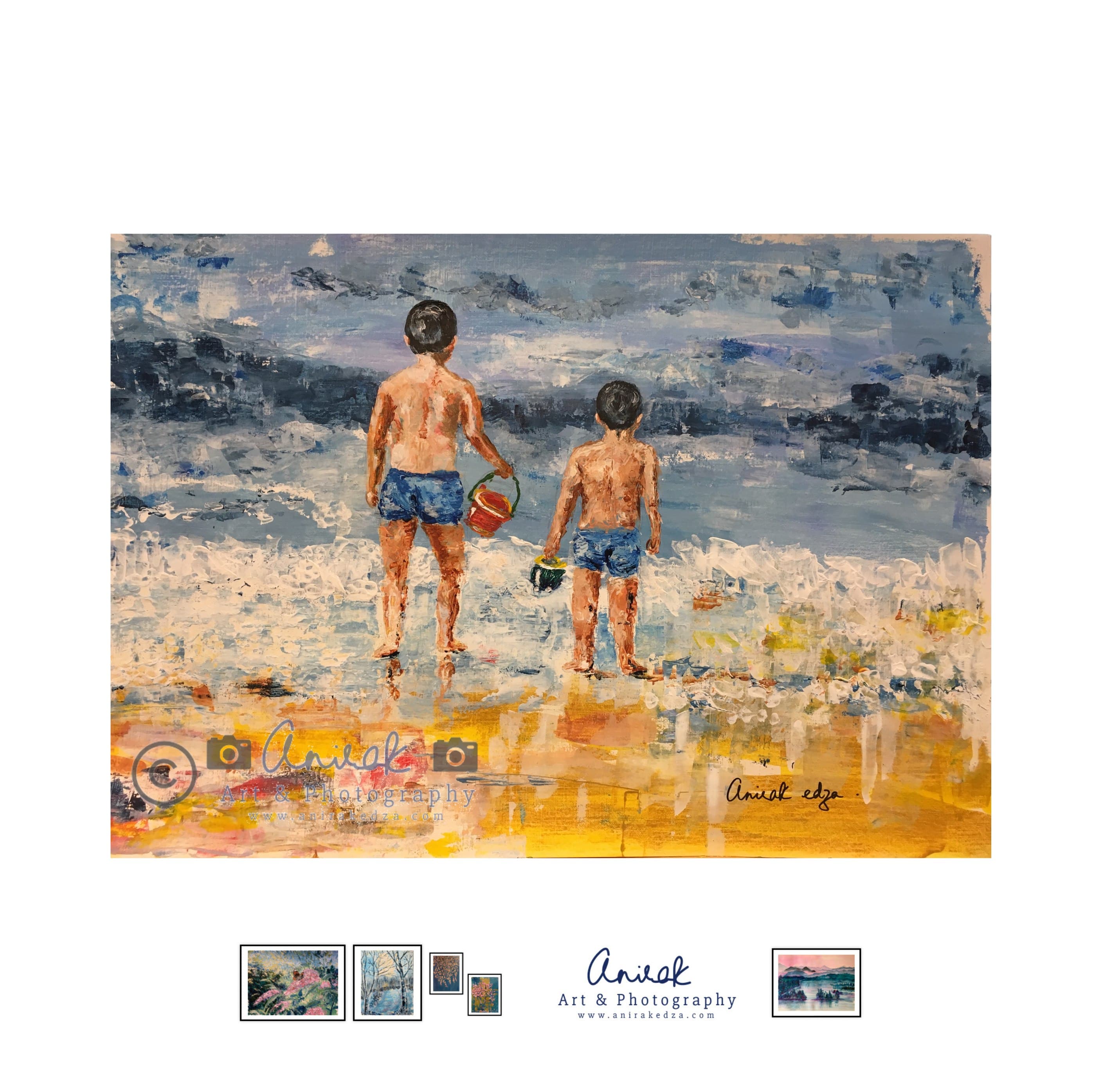 Two two Boys 1 Commissioned — painting by Anirak Edza