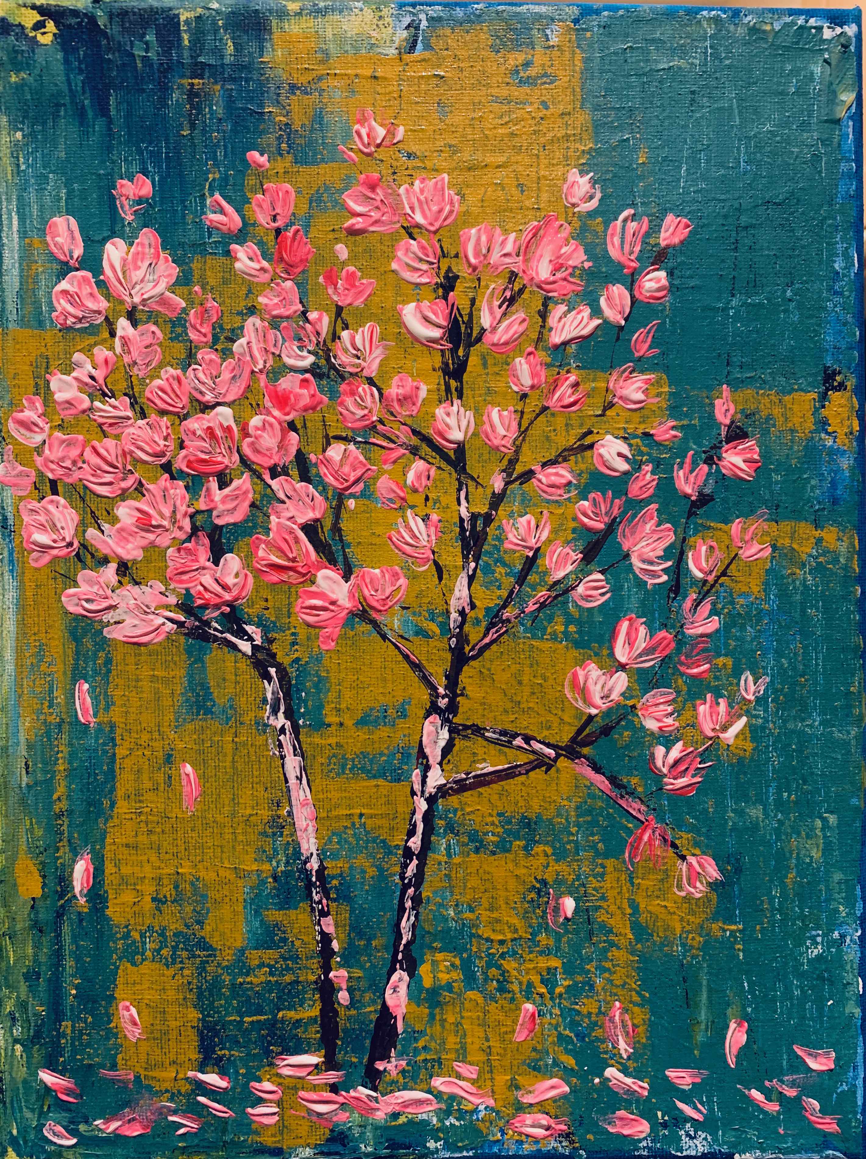 Magnolias at Dusk — painting by Anirak Edza