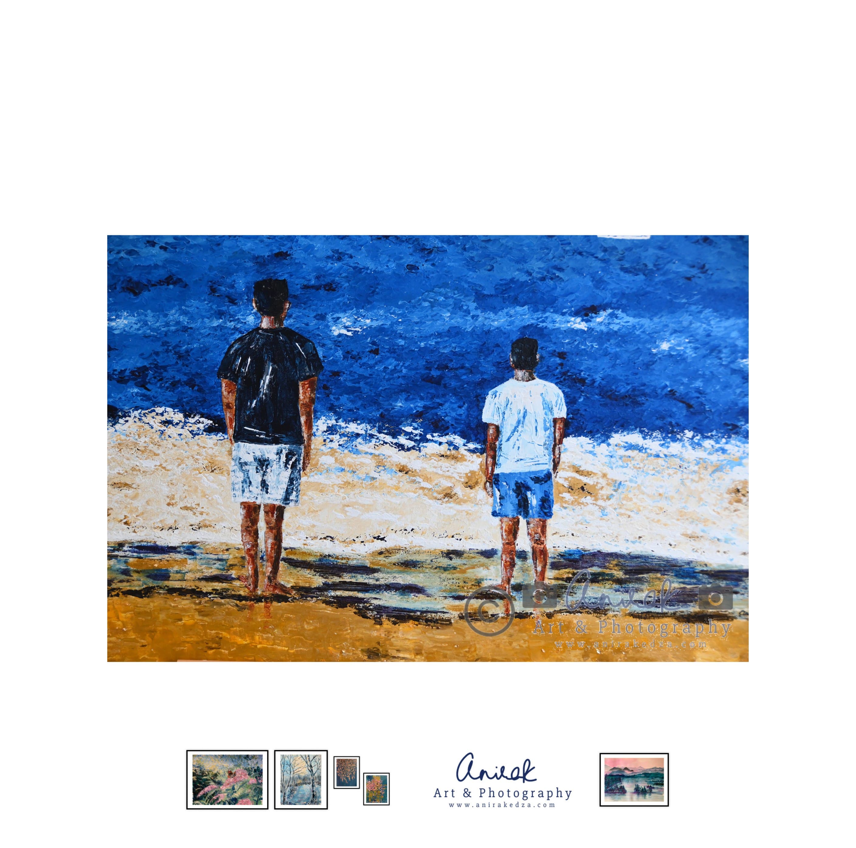 Big Boys at the beach - Commissioned — painting by Anirak Edza